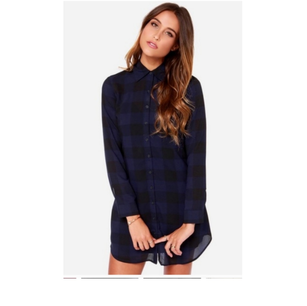 Jack by BB Dakota plaid shirt dress size